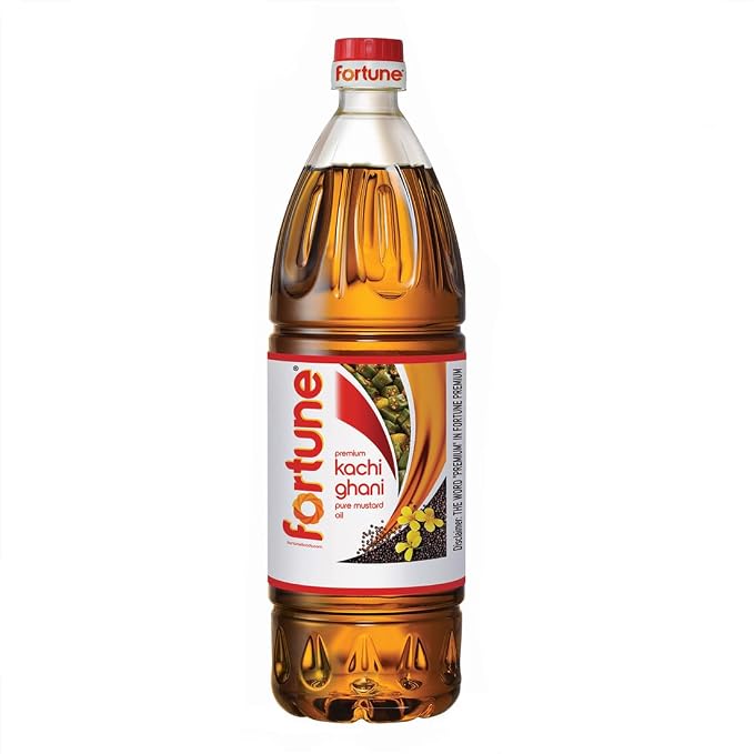 Fortune Kachi Ghani Mustard Oil 500ml | Pure Mustard Oil | Authentic Flavor | Ideal for Cooking