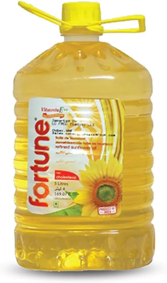 Fortune Refined Sunflower Oil 5 Litre | Healthy & Light Cooking Oil | Bulk pack