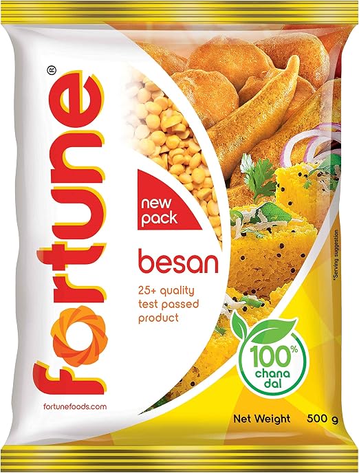 Fortune Chana Besan 500g | Premium Gram Flour | Fine & Smooth Texture | Perfect for Cooking & Baking